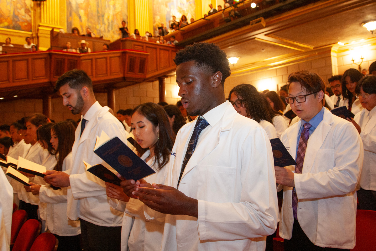 Students in white coats