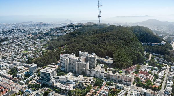 Ariel view of Parnassus Campus at University of California San Francisco 