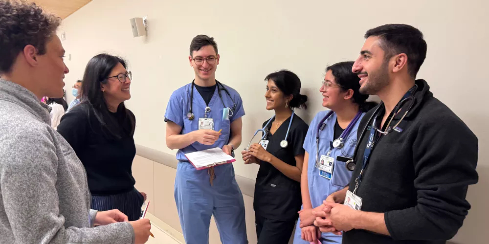 Medical students talking